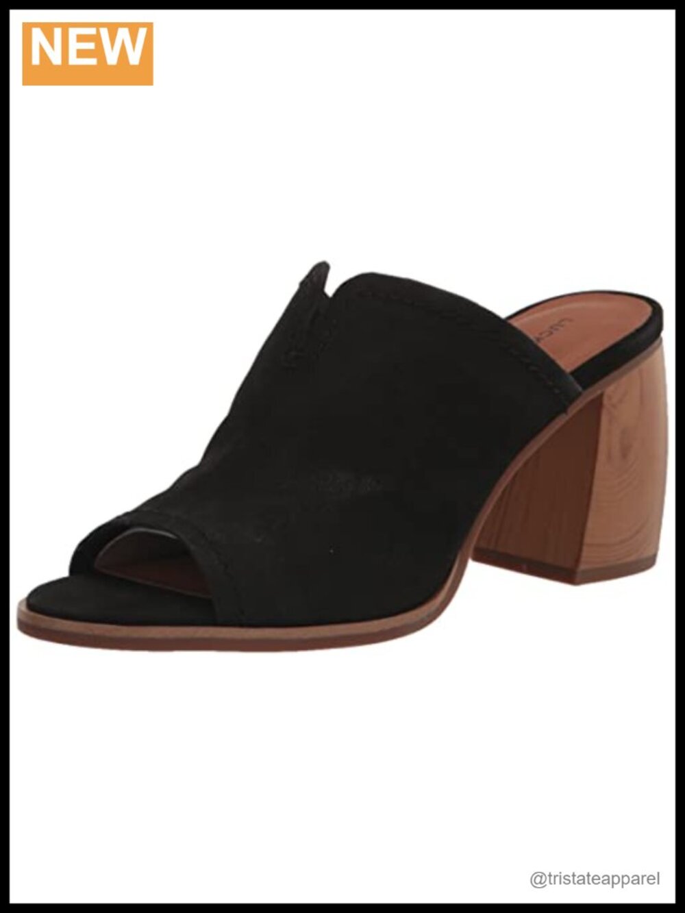 Leather High Heel Mule Slip On Ankle Strap Open Toe Block Heel